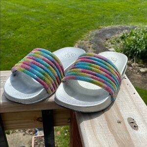 Daisy Fuentes Multicolor Slide Sandals